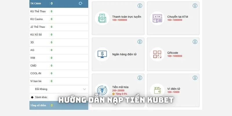 Nạp Tiền KUBET - An Toàn Với Nhiều Hình Thức 2025